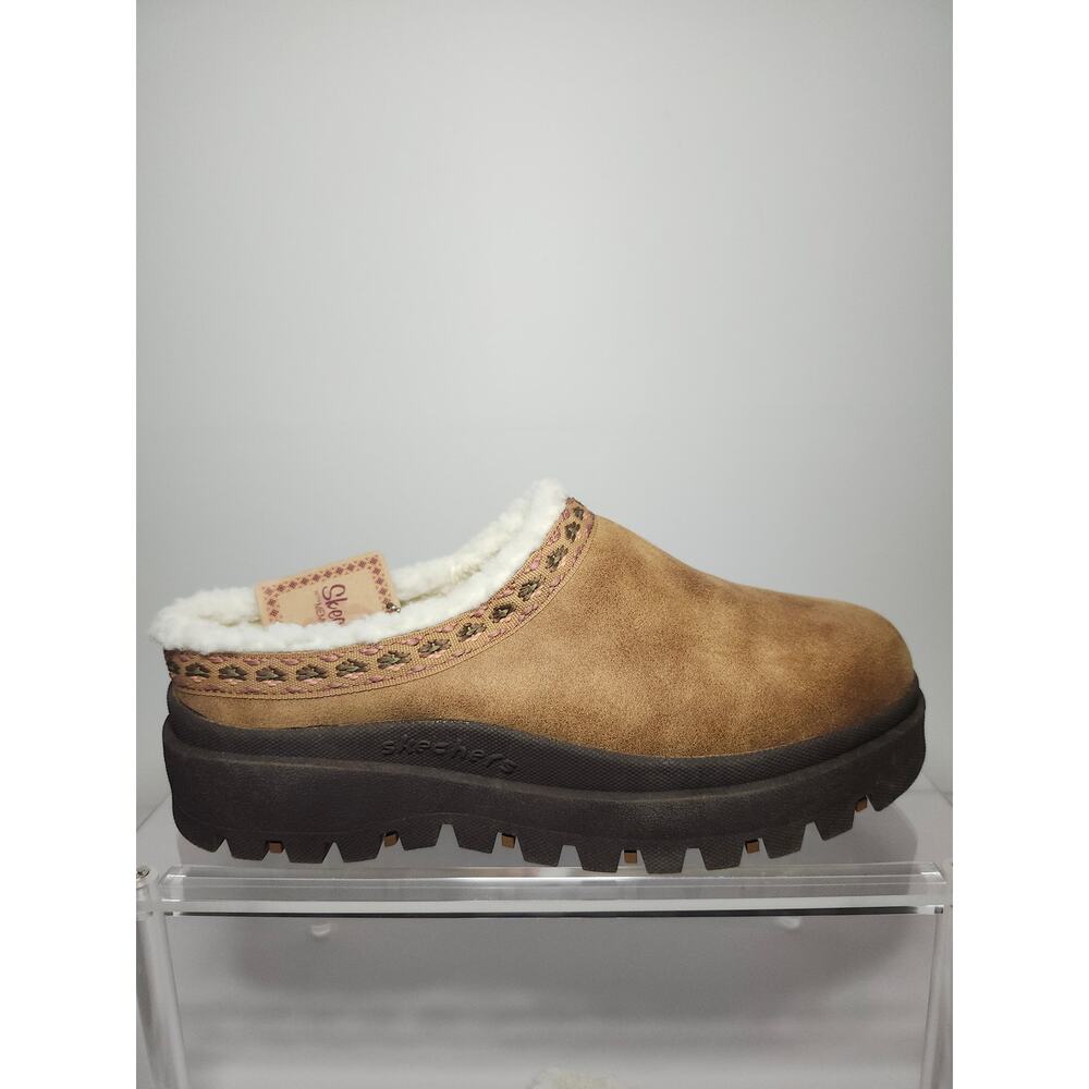 Skechers Women's Platform Mule Clogs Slippers Tan Brown Sz 8.5 NWT Memory Foam - Picture 2 of 16